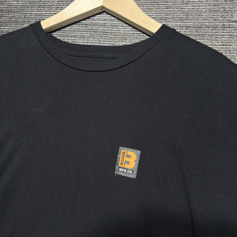 Brixton Shirt Men's XL BLack Short Sleeve Standard Fit Blank Solid Casual - Picture 3 of 12